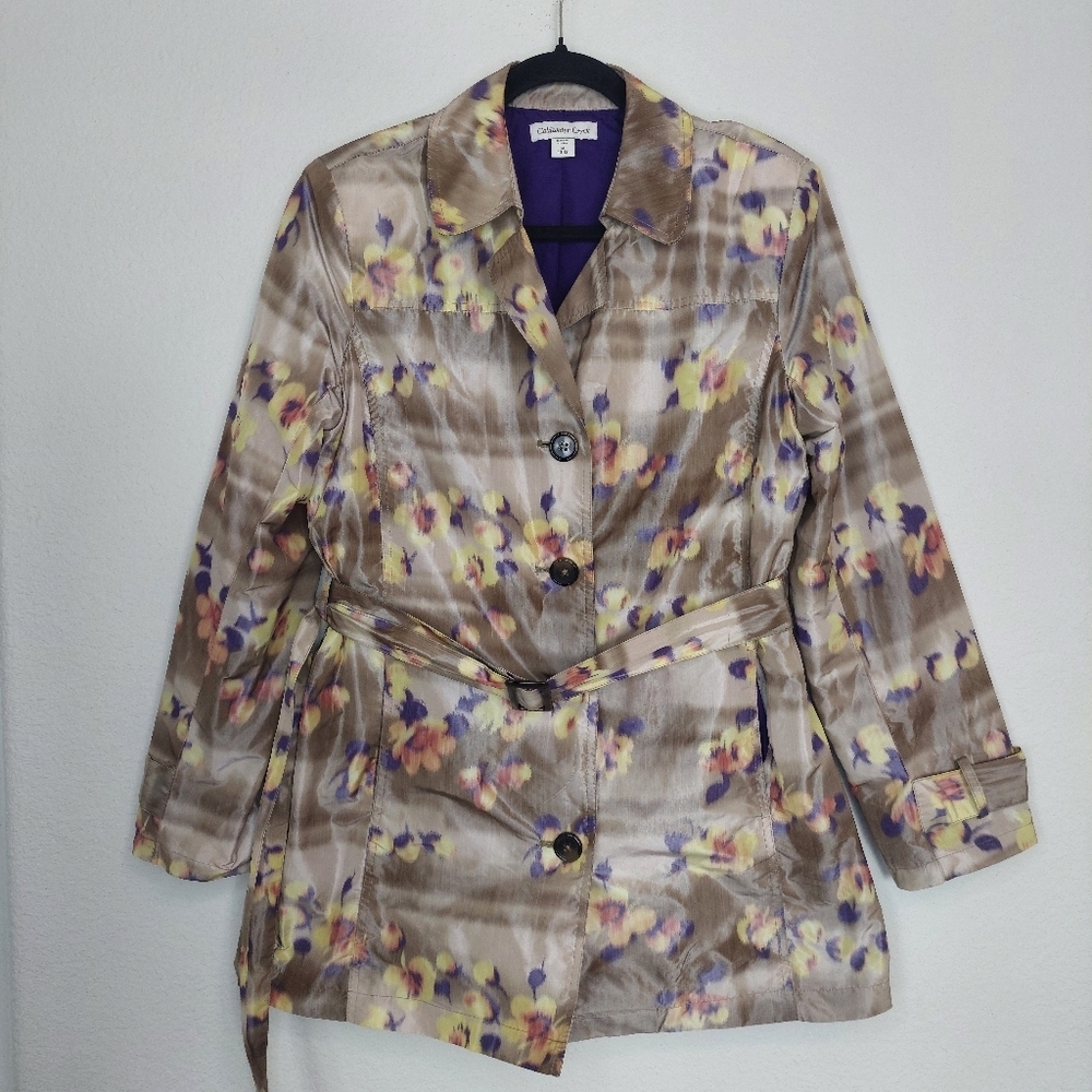 Coldwater Creek Rainflower Trench Coat‎ Women's Size Meduim (10-12)